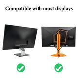 Geekria Monitor Headphone Holder for Gaming Desk Setup, No-Drill Acrylic Adhesive Headphone Hook, Space Saving Screen Mount for Curved & Flat Monitors, Clear
