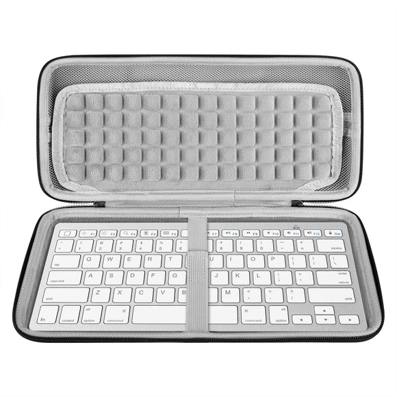 Geekria Hard Shell Keyboard Case, Compatible with OMOTON Ultra-Slim Bluetooth, Arteck Ultra-Slim Bluetooth, 2.4G Wireless, PINKCAT Multi-Device Keyboard Travel Carrying Bag (Dark Grey)