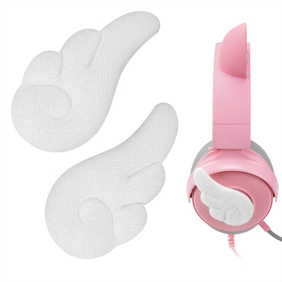 Geekria Angel Wings Decorative for Headphones, Diy Decoration Accessories Easy Install, No Tool Needed ( White/1 Pair )