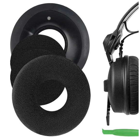 Geekria Comfort Velour Replacement Ear Pads for Sennheiser HD25-1, HD25, HD25SP, 25SP-II Headphones Ear Cushions, Headset Earpads, Ear Cups Cover Repair Parts (Black)