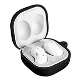 Geekria Silicone Case Cover Compatible with Samsung Galaxy Buds Live True Wireless Earbuds, Earphones Skin Cover, Protective Carrying Case with Keychain Hook, Charging Port Accessible (Black)