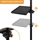 Geekria for Creators Microphone Stand Tray, Clamp On Shelf, Adjustable Rack Holder, Sound Card Tray, Clamp-On Rack Tray Attachment Suitable for Stage, Live Streaming, Recording (Black / Small)