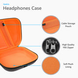 Geekria Shield Headphones Case Compatible with SteelSeries Arctis Nova Pro, Sony WH-1000XM5, JBL Tour ONE M3 Case, Replacement Hard Shell Travel Carrying Bag with Cable Storage (Dark Grey)