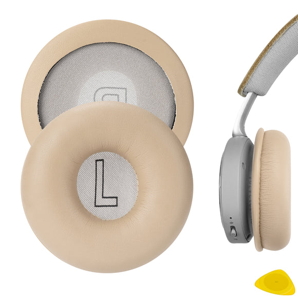 Geekria QuickFit Replacement Ear Pads for Bang & Olufsen Beoplay H8, H8i Headphones Ear Cushions, Headset Earpads, Ear Cups Cover Repair Parts (Khaki/No Plastic Clip)