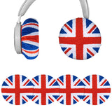 Geekria 2 Pairs Flex Fabric Headphone Covers (Product Safety Certified), Washable & Stretchable Sanitary Protectors Compatible with Over-Ear Headsets, Sweat-Resistant (M / England Flag)