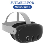 Geekria Silicone VR Headset Protective Shell Compatible with Meta Quest 3, Light & Durable Front Face Cover Accessories, Anti Slip Scratchproof Sleeve Comprehensive Protection for VR (Black)