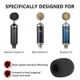 Geekria for Creators Foam Windscreen Compatible with Blue Baby Bottle SL, Bluebird SL, Blackout Spark SL Microphone Antipop Foam Cover, Mic Wind Cover, Sponge Foam Filter (Black / 2 Pack)