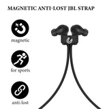 Geekria Wireless Earphone Magnetic Anti-Lost Strap Accessories, Soft Silicone Sport Earphones Anti-Lost Strap, Lanyard, Compatible with JBL Vibe Beam, Tune Flex, Tune 230NC TWS (Black/2 Pack)
