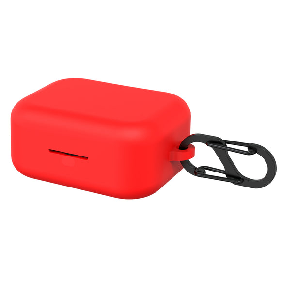 Geekria Silicone Case Cover Compatible with Bang & Olufsen Beoplay EX True Wireless Earbuds, Earphones Skin Cover, Protective Carrying Case with Keychain Hook, Charging Port Accessible (Red)