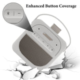 Geekria Silicone Speaker Case Cover Compatible with Bose SoundLink Micro II, Protective Soft Skin, Replacement Portable Speakers Travel Carrying Sleeve with Keychain Hook (Light Grey)