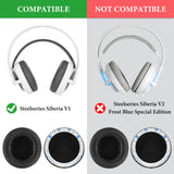 Geekria QuickFit Replacement Ear Pads for SteelSeries Siberia V1, Siberia V2, Siberia V3 Prism Gaming Headphones Ear Cushions, Headset Earpads, Ear Cups Cover Repair Parts (Black)