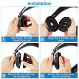 Geekria QuickFit Replacement Ear Pads for AKG K121, K121S, K141 MK II, K142 HD Headphones Ear Cushions, Headset Earpads, Ear Cups Cover Repair Parts (Black)