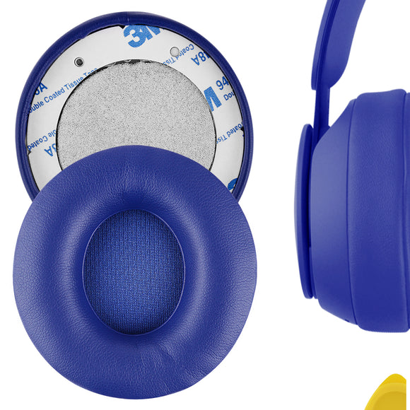 Geekria QuickFit Replacement Ear Pads for Beats Solo Pro (A1881) Headphones Ear Cushions, Headset Earpads, Ear Cups Cover Repair Parts (Dark Blue)