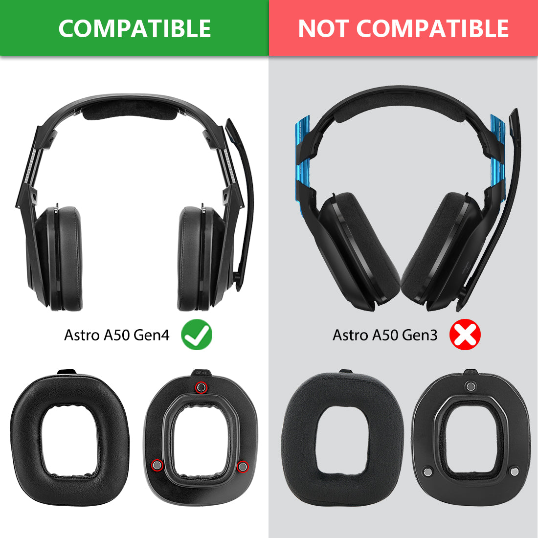 kwmobile 2X Coussinet de Rechange Compatible avec Corsair HS80 kwmobile 2X Coussinet de Rechange Compatible avec Corsair HS80