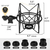 Geekria for Creators Microphone Shock Mount Compatible with Blue Ember, Bluebird SL, Babybottle SL, Spark SL, Kiwi Mic Anti-Vibration Suspension Adapter Clamp Mic Holder Clip (Black)