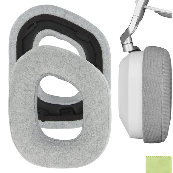 Geekria Comfort Micro Suede Replacement Ear Pads for Corsair HS80 Max/ HS80 USB Wired/ HS80 RGB Wireless Gaming Headphones Cushions, Repair Parts (Extra Thick/Grey)
