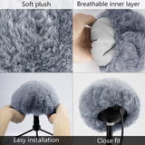 Geekria for Creators Furry Windscreen Compatible with Blue Snowball, Snowball ICE Microphone, Mic DeadCat Wind Cover Muff, Windbuster, Windjammer, Fluff Cover Windshield (Grey / 2 Pack)