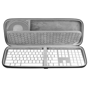Geekria Hard Carrying Case Compatible with Apple Magic Keyboard Numeric Keypad + Apple Magic Mouse (Light Grey)