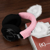 Geekria NOVA Knit Fabric Headband Cover + Cat Ears Attachment Compatible with Razer, SteelSeries, HyperX, Sennheiser, ASTRO, Sony, Logitech, ATH Headphones, Head Cushion Pad Protector (White)