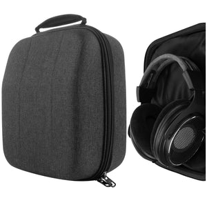 Geekria Shield Case for Large Sized Over-Ear Headphones, Replacement Protective Hard Shell Travel Carrying Bag with Cable Storage, Compatible with HiFiMAN HE1000 V2, SHURE Headsets (Dark Grey)