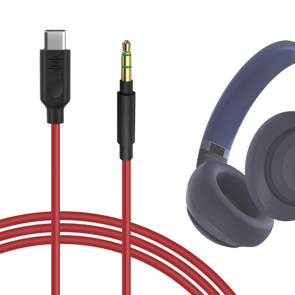 Geekria USB-C Digital to Audio Cable Compatible with Beats Solo 4, Skullcandy Crusher ANC 2, JBL Live 770NC Cable, Replacement Type-C Audio Cord (5.6 ft/1.7 m)