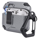 Geekria Rugged Case Cover Compatible with AirPods 4th Generation (2024) Support MagSafe, Full Drop Protection Cover with Phone Holder and Back Magnetic Suction Function