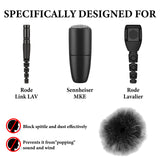 Geekria for Creators Furry Windscreen for 0.2'' (5mm) Diameter Microphones, Mic DeadCat Wind Cover Muff, Windbuster, Fluff Cover Windshield Compatible with Sennheiser MKE (Grey / 2 Pack)