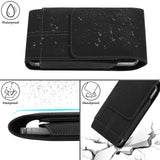 Geekria Phone Holster Compatible with iPhone 17 Pro Max 16 15, Galaxy S26+ S25 Ultra, Vegan Leather Cell Phone Belt Pouch Case with 360° Rotating Clip, Vertical Holder for Work Hiking Travel