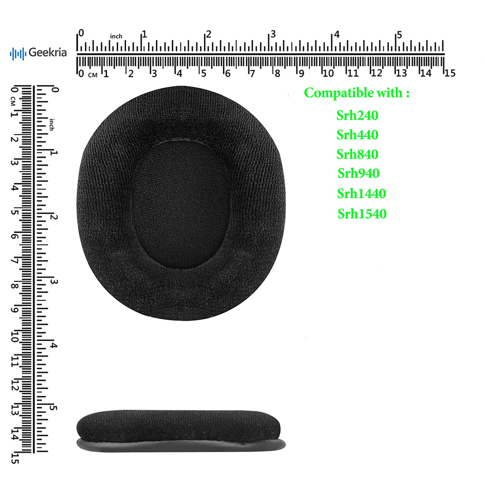 Geekria Comfort Velour Replacement Ear Pads for Shure Srh 240/440/840/