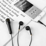 Geekria Mini Microphone, Mic Microphone for Singing, Mini Karaoke Microphone, Space-Saving, 3.5MM Audio Connector, Suitable for Laptops, Mobile Devices. (Black)