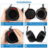 Geekria Sport Cooling-Gel Replacement Ear Pads for Corsair Virtuoso PRO Wired (CA-9011370-NA) Headphones Ear Cushions, Repair Parts (Black)