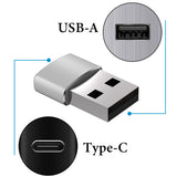 Geekria USB 3.1 to USB-C Data Sync & Charger Adapter for PC, Laptop, Tablet, Flash Disk, External Hard Drive, USB Male to TYPE-C Female Converter for Charging and Data Transmission (2 Pack)