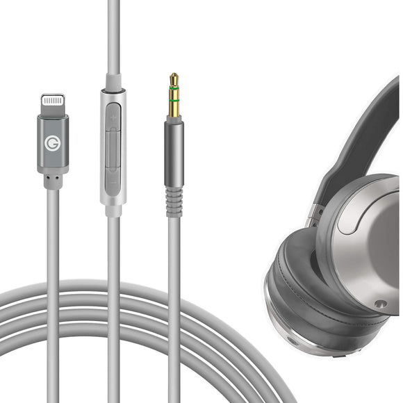 Geekria Audio Cable with Mic Compatible with Skullcandy Hesh 3, Riff 2 Headphones Cable, 1/8