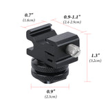 Geekria for Creators Microphone Cold Shoe Mount Adapter for Camera, Mic Stand Bracket, Compatible with RODE Wireless Go II, ME, PRO Microphone Holder (Black / 2 Pack)