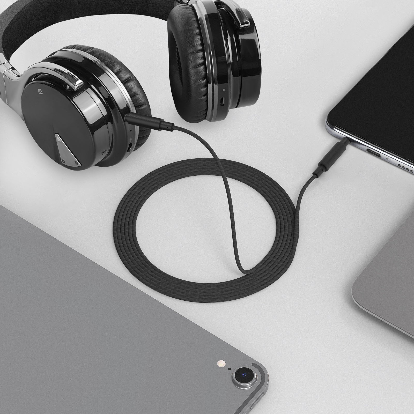 Geekria 3.5mm Audio Replacement Cable - 4ft Braided Nylon Cord Compatible With Anker Soundcore Headphones