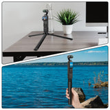 Geekria Metal Mini Tripod for Action Camera, Desktop Tabletop Stand Compact, Portable Travel, Compatible with DJI Osmo Pocket 3, Action 5 Pro Camera (Large / Black)