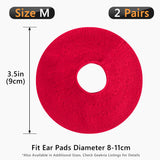 Geekria 2 Pairs Knit Headphones Ear Covers - Product Safety Certified - Washable & Stretchable Sanitary Earcup Protectors for Over-Ear Headsets, Sweat Pads for Gym, Gaming (Size M / Red)