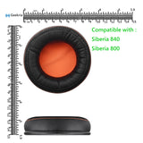 Geekria QuickFit Replacement Ear Pads for SteelSeries SIBERIA 800 840 Headphones Ear Cushions, Headset Earpads, Ear Cups Cover Repair Parts (Black / Orange)