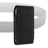 Geekria Phone Holster Compatible with iPhone 17 Pro Max 16 15, Galaxy S26+ S25 Ultra, Vegan Leather Cell Phone Belt Pouch Case with 360° Rotating Clip, Vertical Holder for Work Hiking Travel