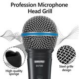 Geekria for Creators Microphone Replacement Grille for Shure SM58, SM58-LC, SM58S, BETA 58A, SV100, PGX24, SLX4 Mic Head Cover, Microphone Ball Head Mesh Grill, Capsule Parts (Silver / 2 PACK)