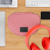 Geekria NOVA Headphone Pouch Compatible with Beats Studio Pro, Solo Pro, Studio, Studio 3, Solo 3 Case, Replacement Protective Travel Carrying Bag with Cable Storage (Pink)
