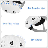 Geekria Silicone VR Headset Protective Shell Compatible with Meta Quest 3S, Light & Durable Front Face Cover Accessories, Anti Slip Scratchproof Sleeve Comprehensive Protection for VR