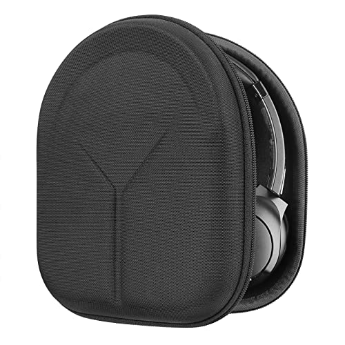Geekria Shield Case Headphones Compatible with Anker Soundcore Life Q20i, Life Q20+, Life Q20 Case, Replacement Protective Hard Shell Travel Carrying Bag with Cable Storage (Black)