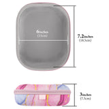 Geekria NOVA Headphones Case Compatible with Bose QC Ultra, QuietComfort 35 II, QC45, QC25, QCSE Case, Replacement Hard Shell Travel Carrying Bag with Cable Storage (Pink Marble)