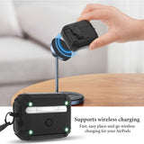 Geekria Hard Shell Case Cover Compatible with Apple AirPods Pro 2/1, Shockproof Full Body Cover with Unlock Flip Lid, Phone Holder and Back Magnetic Suction Function