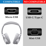 Geekria Micro-USB Headphones Fast Charger Cable Compatible with Bose QuietComfort 35 II, QC 35, QC 25, SoundLink, AE 2 Charger, USB to Micro-USB Replacement Power Charging Cord (4ft/120cm 2 Pack)