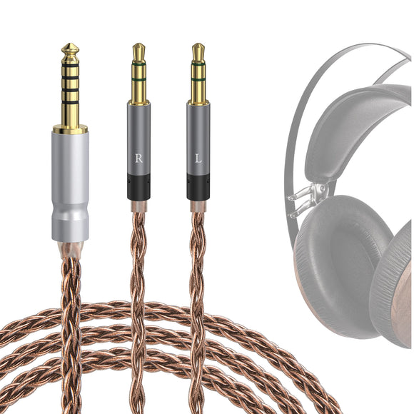 Geekria Apollo Single Crystal Copper Upgrade Audio Cable Compatible with Meze Audio 99 Classics Series, 109 PRO, LIRIC 2, LIRIC 4.4mm to Dual 3.5mm Replacement Headphones Cord (4.9ft / 1.5m)