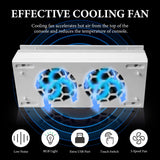 Geekria RGB Cooling Fan Compatible with Xbox Series S, Top Heat Dissipation Dust Fan, Chilling System with 3 Speed Level Adjustable, 7 Modes RGB Light Strip, Low Noise and 2 USB Port