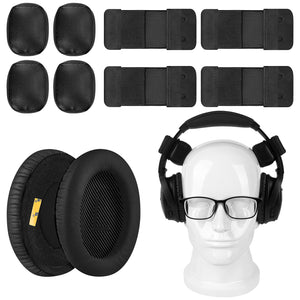 Geekria QuickFit Headphones Ear Pads Kit for Glasses, Compatible with Bose QuietComfort QC45, QC35, QC35 ii, SoundLink Around-Ear, New Quietcomfort Headset Ear Cushion with Pressure Relief Pads