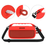 Geekria Silicone Speaker Case Cover Compatible with Bose SoundLink Plus, Protective Soft Skin, Replacement Portable Speakers Travel Carrying Sleeve with Shoulder Strap (Red)